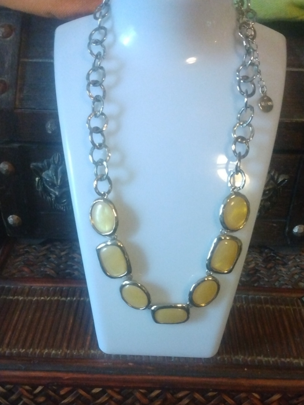 Yellow Stone Link Necklace - Women Jewelry